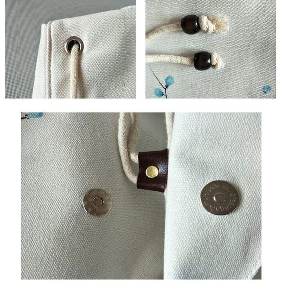 Vintage Flower Embroidery Backpack | Retro School Office Work Floral Bag #144 main image 4